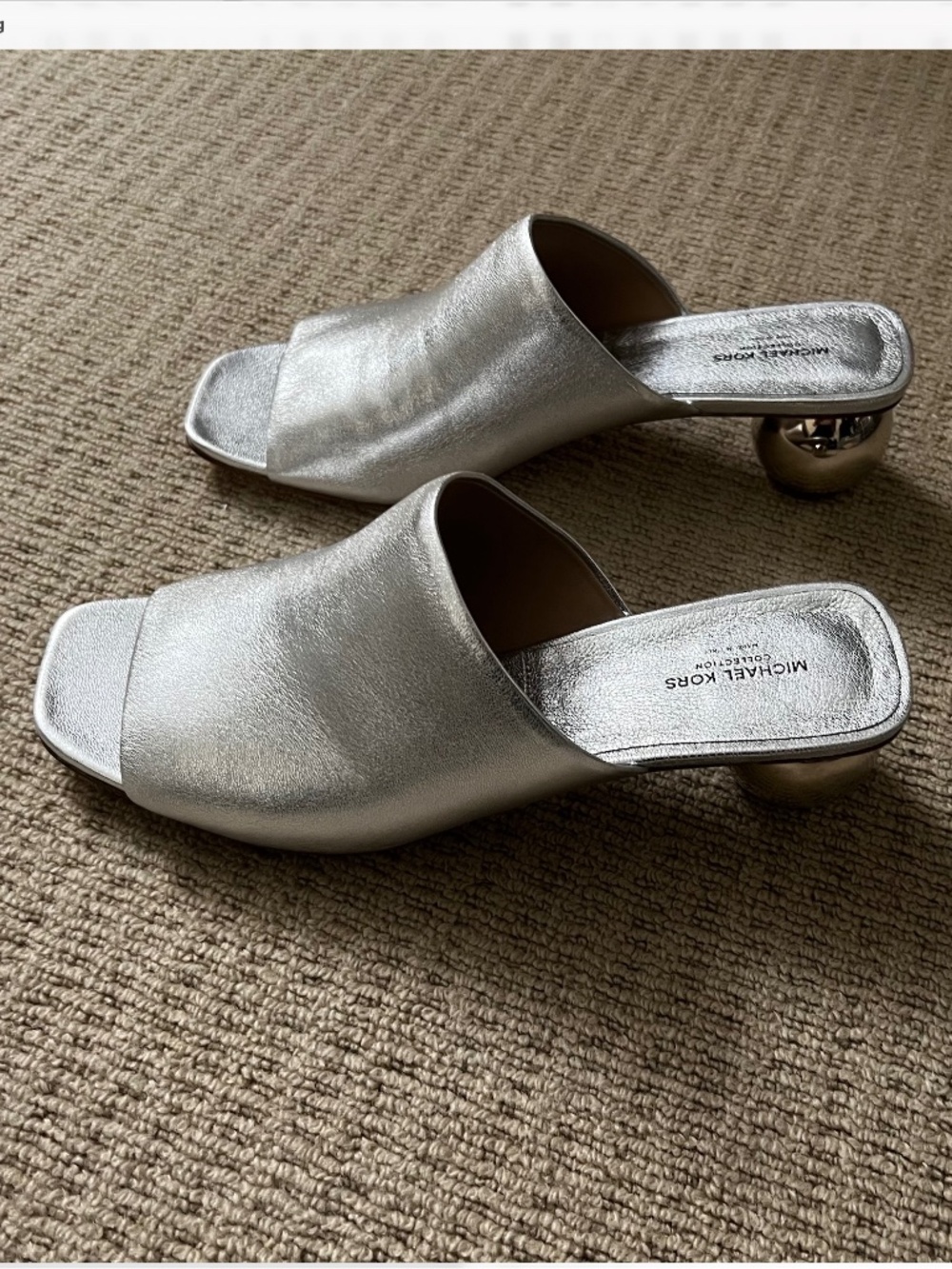 New Michael Kors Collection Ball Heel Leather Mule Made in Italy US 9 (EU 40)